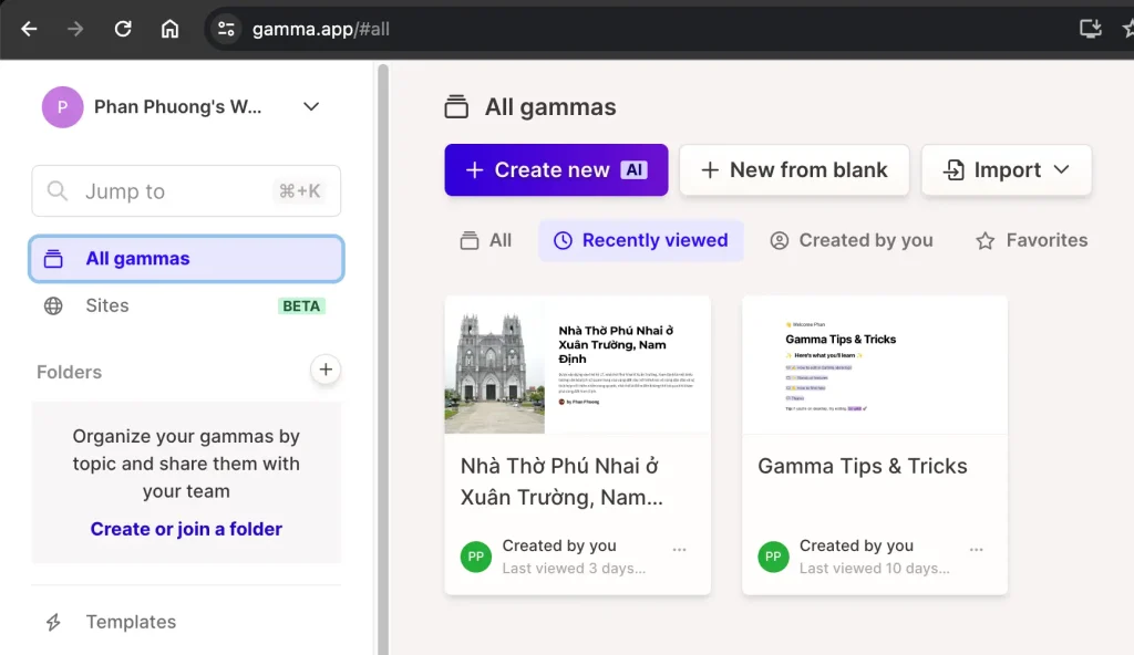 Hướng dẫn sử dụng Gamma App tạo bài thuyết trình tự động